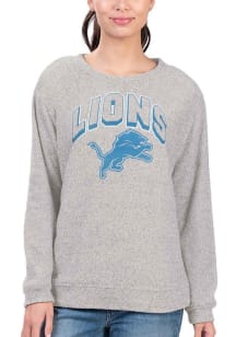 Detroit Lions Womens Grey Cozy Crew Sweatshirt