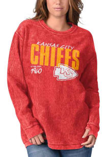 Kansas City Chiefs Womens Red Comfy Cord Crew Sweatshirt