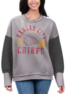 Kansas City Chiefs Womens Grey Genevieve Crew Sweatshirt