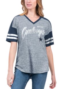 Dallas Cowboys Womens Navy Blue Referee Short Sleeve T-Shirt