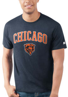 Starter Chicago Bears Navy Blue ARCH MASCOT Short Sleeve T Shirt