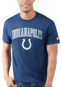 Starter Indianapolis Colts Blue ARCH MASCOT Short Sleeve T Shirt