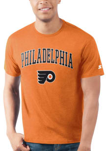 Starter Philadelphia Flyers Orange ARCH MASCOT Short Sleeve T Shirt