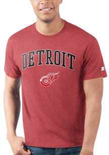 Starter Detroit Red Wings Red ARCH MASCOT Short Sleeve T Shirt