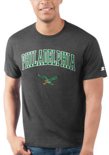 Starter Philadelphia Eagles Black ARCH MASCOT Short Sleeve T Shirt
