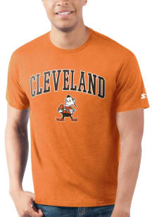 Starter Cleveland Browns Orange ARCH MASCOT Short Sleeve T Shirt