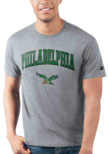 Starter Philadelphia Eagles Grey ARCH MASCOT Short Sleeve T Shirt