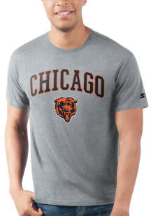 Starter Chicago Bears Grey ARCH MASCOT Short Sleeve T Shirt