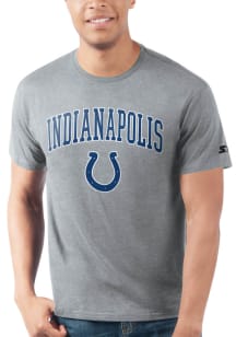 Starter Indianapolis Colts Grey ARCH MASCOT Short Sleeve T Shirt