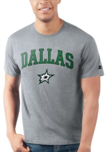 Starter Dallas Stars Grey ARCH MASCOT Short Sleeve T Shirt