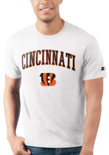 Starter Cincinnati Bengals White ARCH MASCOT Short Sleeve T Shirt