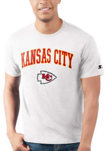 Starter Kansas City Chiefs White ARCH MASCOT Short Sleeve T Shirt
