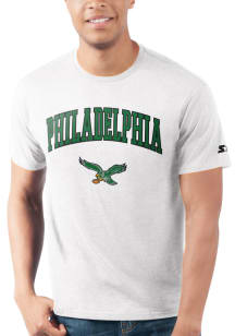 Starter Philadelphia Eagles White ARCH MASCOT Short Sleeve T Shirt
