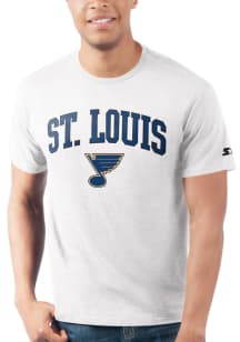 Starter St Louis Blues White ARCH MASCOT Short Sleeve T Shirt