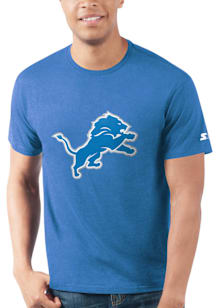 Starter Detroit Lions Blue PRIMARY LOGO Short Sleeve T Shirt