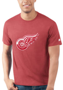 Starter Detroit Red Wings Red PRIMARY LOGO Short Sleeve T Shirt