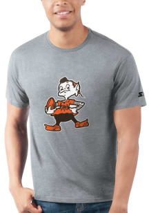 Starter Cleveland Browns Grey PRIMARY LOGO Short Sleeve T Shirt