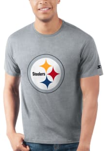 Starter Pittsburgh Steelers Grey PRIMARY LOGO Short Sleeve T Shirt