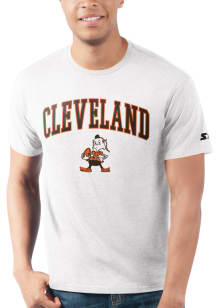 Starter Cleveland Browns White Retro Arch Mascot Short Sleeve T Shirt