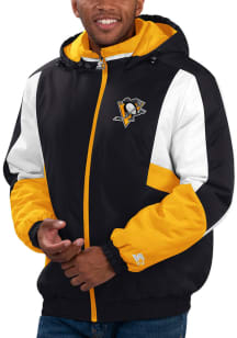 Starter Pittsburgh Penguins Mens Black Full Back Heavyweight Jacket