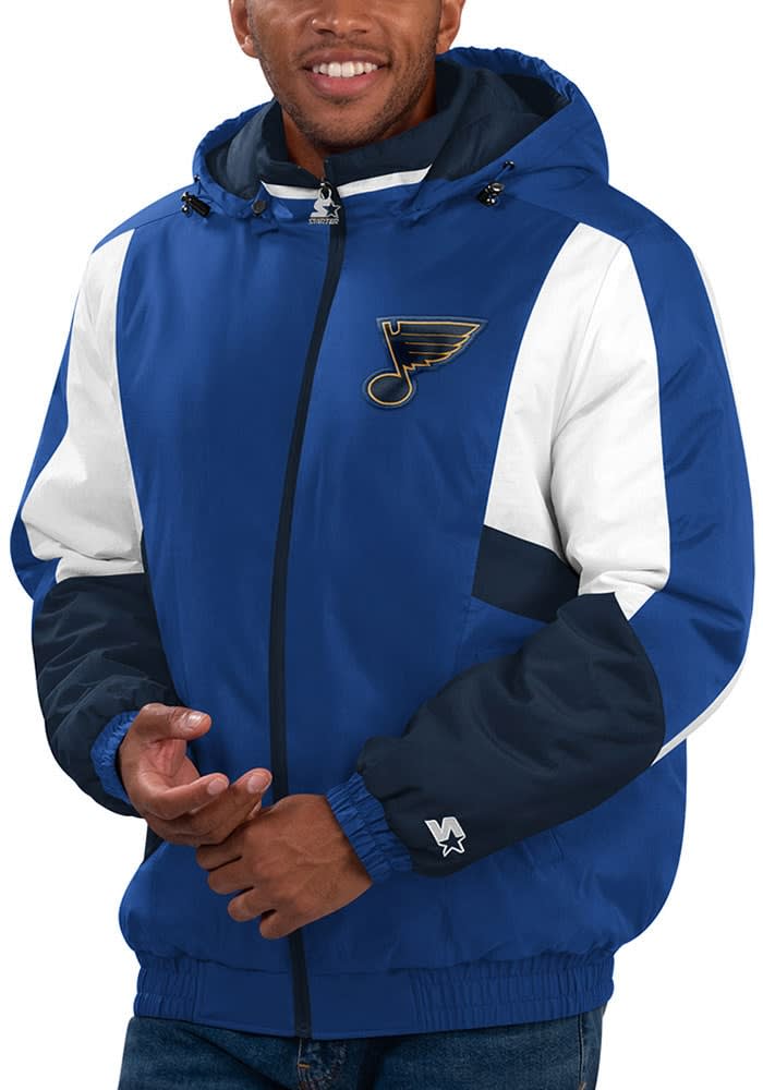 Mens The Normal Brand St. Louis Blues Hockey Button Up high quality Jacket Coat XXL 2XL WARM!