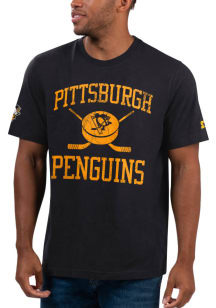 Starter Pittsburgh Penguins Black Touchdown II Short Sleeve Fashion T Shirt