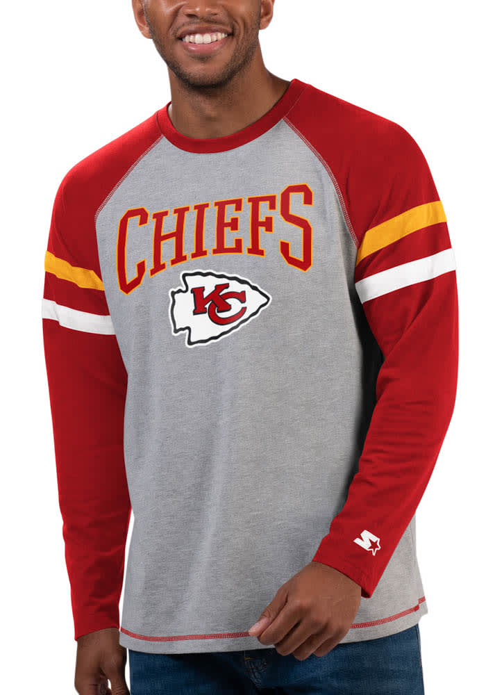 G-III Apparel Group (Starter) Starter Kansas City Chiefs Red Kickoff Long Sleeve Fashion T Shirt, Red, 60% COT/40% Poly, Size XL, Rally House