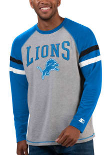Starter Detroit Lions Blue Kickoff Long Sleeve Fashion T Shirt