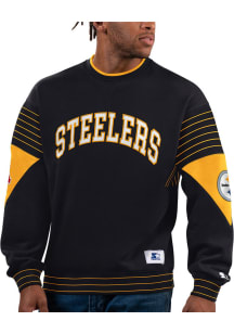 Starter Pittsburgh Steelers Mens Black Face-Off Long Sleeve Fashion Sweatshirt