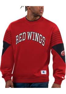 Starter Detroit Red Wings Mens Red Face-Off Long Sleeve Fashion Sweatshirt