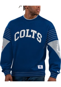 Starter Indianapolis Colts Mens Blue Face-Off Long Sleeve Fashion Sweatshirt