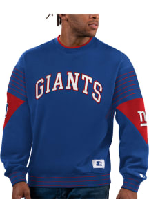 Starter New York Giants Mens Blue Face-Off Long Sleeve Fashion Sweatshirt