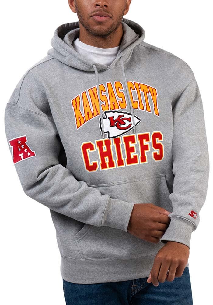 Starter Kansas City Chiefs Grey Assist Long Sleeve Fashion Hood