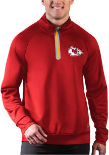MSX Kansas City Chiefs Mens Red Active Long Sleeve 1/4 Zip Pullover