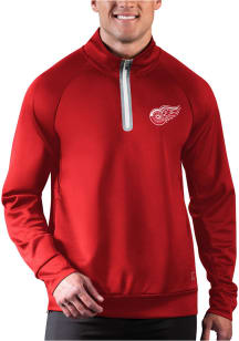 MSX Detroit Red Wings Mens Red Active Long Sleeve 1/4 Zip Pullover