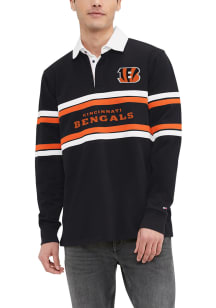 Tommy Hilfiger Cincinnati Bengals Mens Black Corey Long Sleeve Polo Shirt