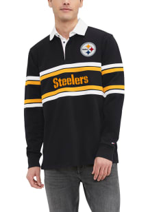 Tommy Hilfiger Pittsburgh Steelers Mens Black Corey Long Sleeve Polo Shirt