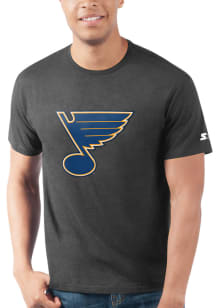 Starter St Louis Blues Black PRIMARY LOGO Short Sleeve T Shirt