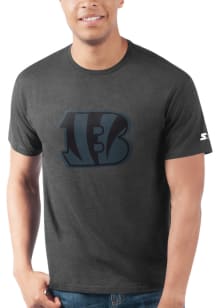 Starter Cincinnati Bengals Black TONAL LOGO Short Sleeve T Shirt