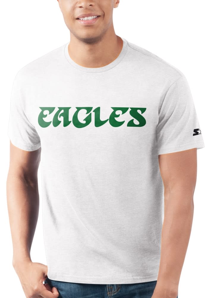 G-III Apparel Group (Starter) Starter Philadelphia Eagles White Wordmark Short Sleeve T Shirt, White, 100% Cotton, Size L, Rally House