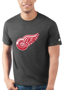 Starter Detroit Red Wings Black PRIMARY LOGO Short Sleeve T Shirt
