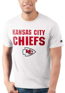 Starter Kansas City Chiefs White FLAT NAME MASCOT Short Sleeve T Shirt