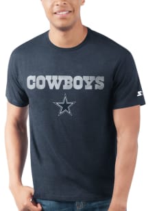 Dallas Cowboys Navy Blue FLAT NAME MASCOT Short Sleeve T Shirt
