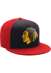 Starter Chicago Blackhawks Red 2T Panel Flat Brim Mens Snapback Hat