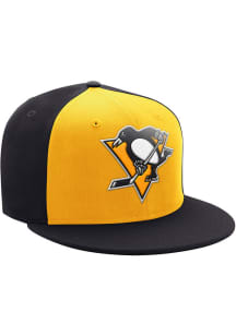 Starter Pittsburgh Penguins Black 2T Panel Flat Brim Mens Snapback Hat