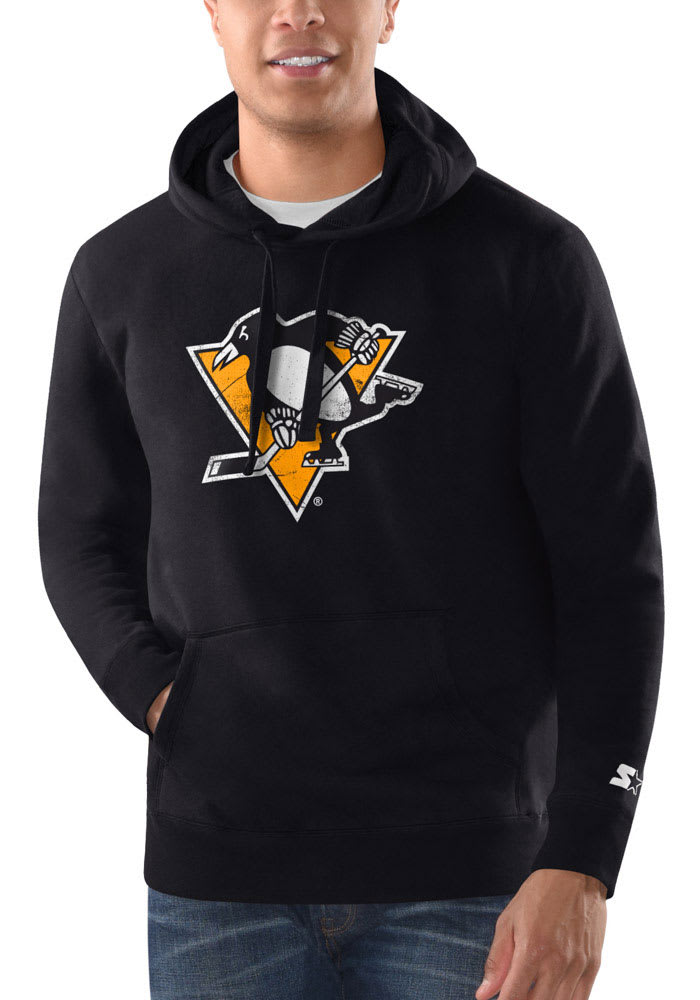 Pittsburgh Penguins Starter Defense Pullover Sweatshirt - Cream/Black