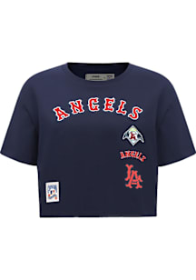Pro Standard Los Angeles Angels Womens Navy Blue Retro Classic Short Sleeve T-Shirt