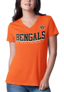 Cincinnati Bengals Womens Orange Strategy Two Short Sleeve T-Shirt