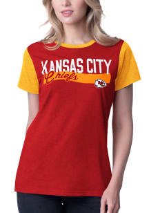 Kansas City Chiefs Womens Red Racer Short Sleeve T-Shirt