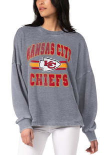Kansas City Chiefs Womens Grey Burnout Crew Sweatshirt